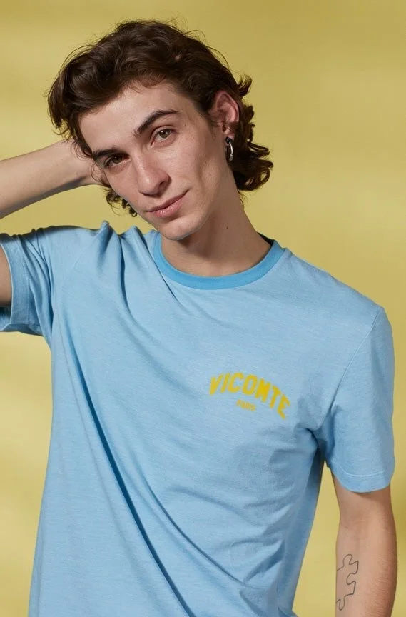 فيكونت أ. تي شيرت تاي سماوي 100% قطن